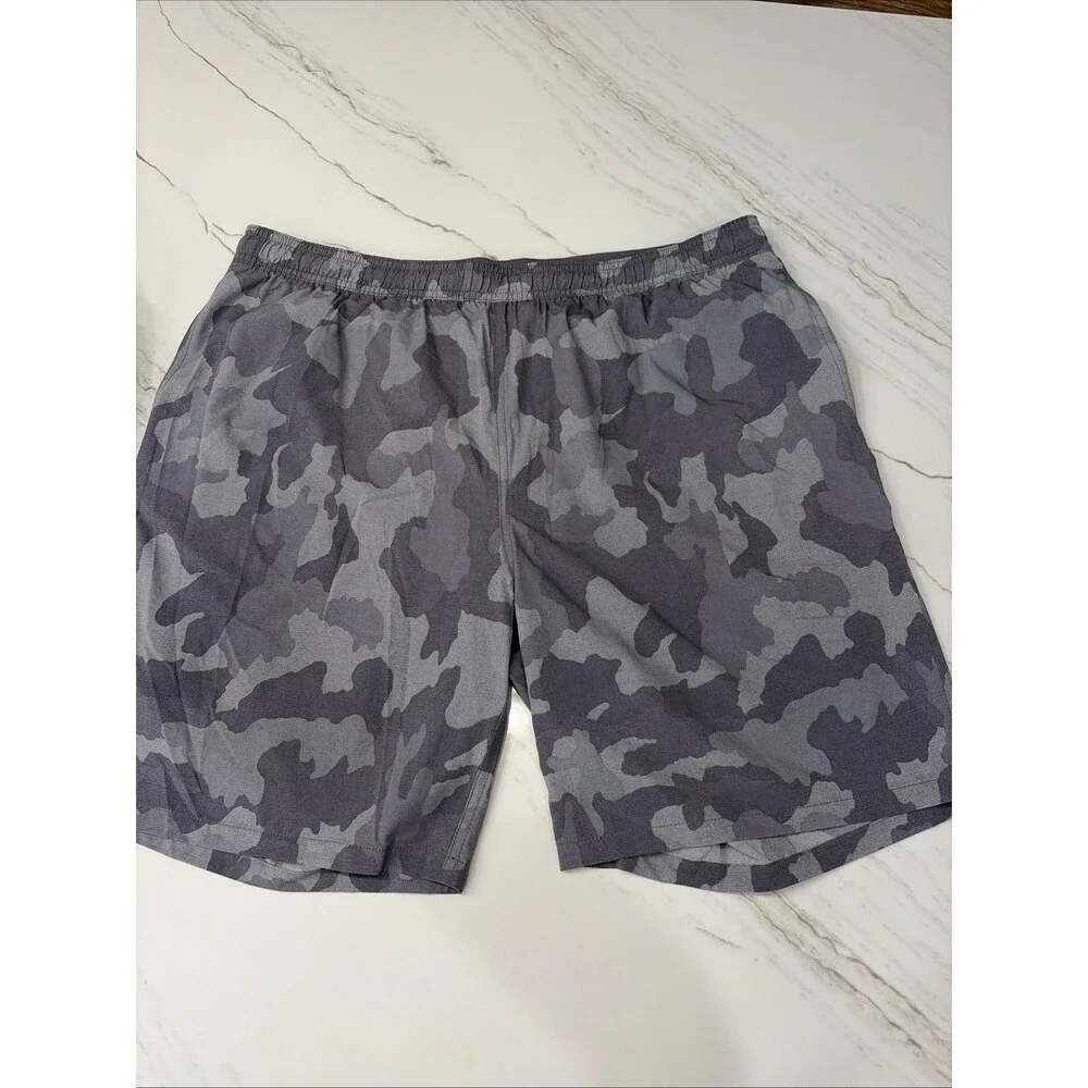 Kirkland Signature Men's Stretch Swim Shorts Grey Cammo Size XL Beach Swim